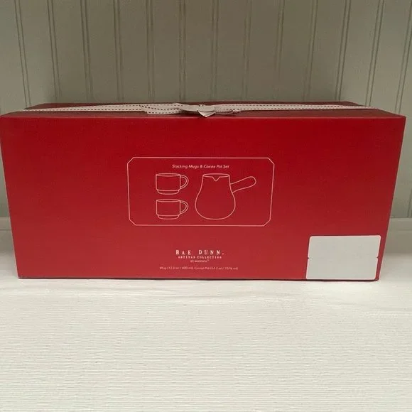 RAE DUNN Stacking Mugs & Cocoa Pot Set  NWT - Picture 5 of 8